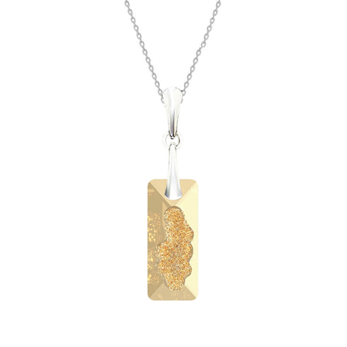 Серебряный комплект «Растущий Кристалл II (Golden Shadow)" с кристаллами Swarovski™